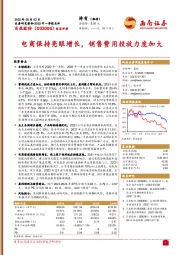 电商保持亮眼增长，销售费用投放力度加大