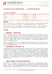 新材料项目持续推进,业绩再创新高