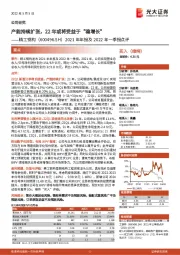 2021年年报及2022年一季报点评:产能持续扩张,22年或将受益于“稳增长”