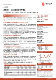 2022年一季报点评：高基数下，Q1业绩实现较高增速