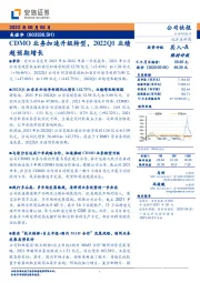 CDMO业务加速升级转型，2022Q1业绩超预期增长
