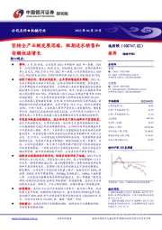 坚持全产业链发展思路，短期追求销售和份额快速增长