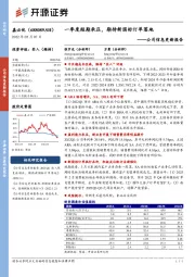 公司信息更新报告：一季度短期承压，期待新国标订单落地