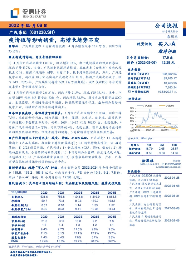 疫情短暂影响销量，高增长趋势不变
