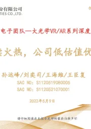 大光学VR/AR系列深度之七:VR持续火热,公司低估值优势明显