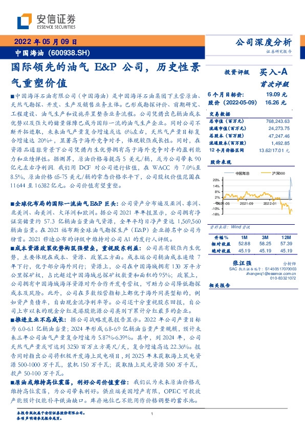 国际领先的油气E&P公司，历史性景气重塑价值