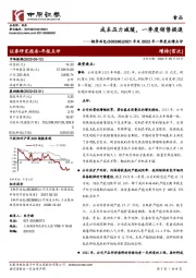 2021年及2022年一季度业绩点评:成本压力减缓,一季度销售提速