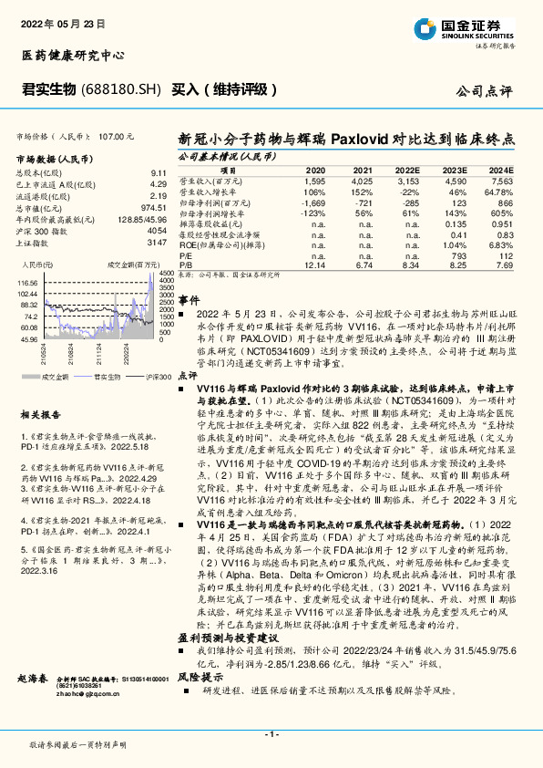 新冠小分子药物与辉瑞Paxlovid对比达到临床终点