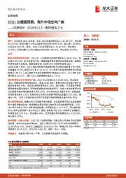 跟踪报告之七：22Q1业绩超预期，海外市场空间广阔