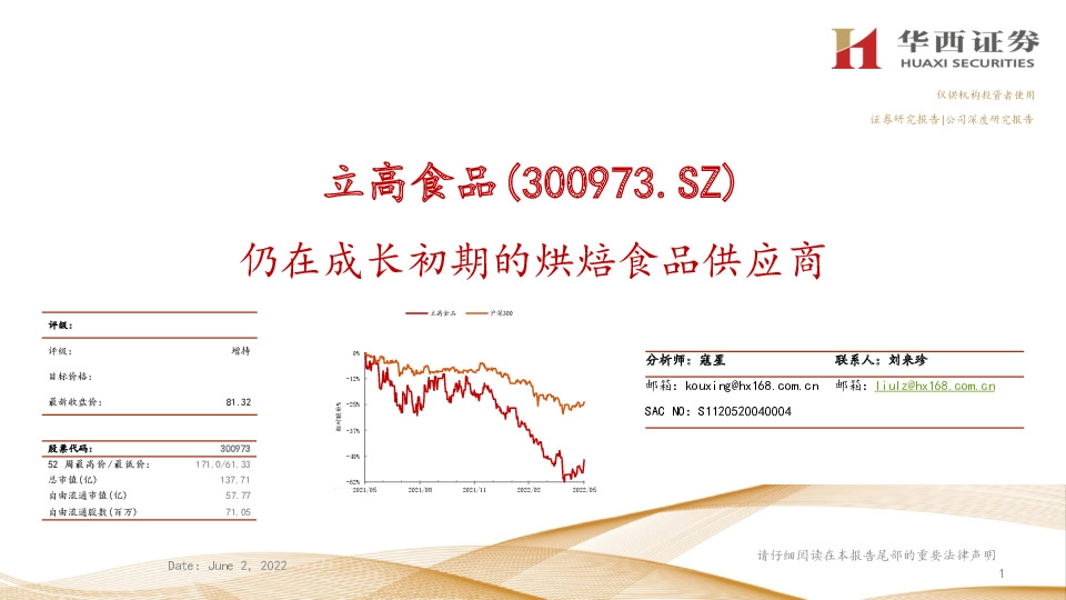 仍在成长初期的烘焙食品供应商