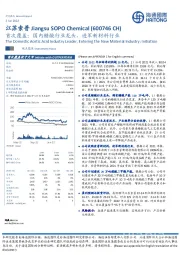 首次覆盖：国内醋酸行业龙头，进军新材料行业