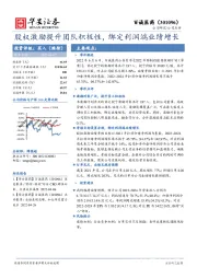股权激励提升团队积极性,绑定利润端业绩增长