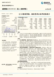 Q2业绩超预期，期待资源自给率持续提升