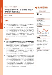 动态点评:汽车智能化领导者,智能座舱、智能驾驶域控制器持续发力