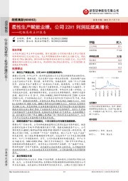 皖维高新点评报告：柔性生产赋能业绩，公司22H1利润延续高增长