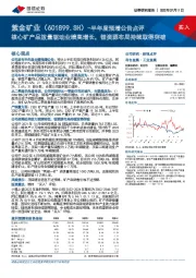半年度预增公告点评:核心矿产品放量驱动业绩高增长,锂资源布局持续取得突破