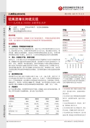 九洲药业2022H1业绩预告点评：较高速增长持续兑现