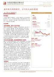 盈利能力持续提升，公司龙头地位稳固