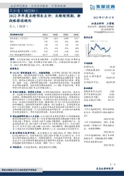 2022半年度业绩预告点评：业绩超预期，新战略推进顺利