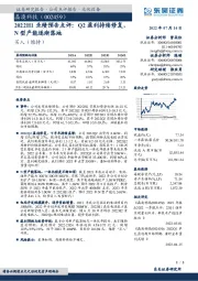 2022H1业绩预告点评：Q2盈利持续修复，N型产能逐渐落地