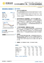 Q2扣非业绩同比下滑，下半年新车型值得期待