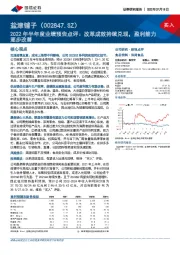 2022年半年度业绩预告点评：改革成效持续兑现，盈利能力逐步改善