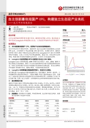 龙芯中科深度报告：自主创新最彻底国产CPU，构建独立生态迎产业良机