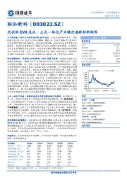 光伏级EVA龙头，立足一体化产业链打造新材料矩阵