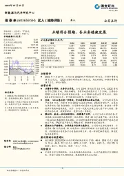 业绩符合预期,各业务稳健发展