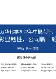 万华化学2022年中报点评:上半年业绩彰显韧性,公司新一轮成长性凸显