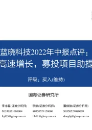 蓝晓科技2022年中报点评:“基本仓”业务高速增长,募投项目助提锂突破产能瓶颈