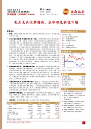 乳业龙头优势稳固，全球领先实现可期