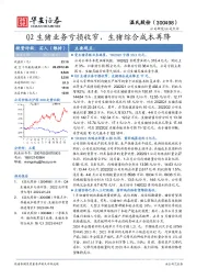 Q2生猪业务亏损收窄，生猪综合成本再降