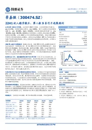 22H1收入稳步提升,第二款9系芯片进展顺利