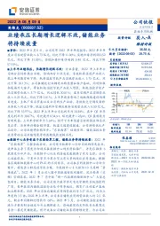 业绩承压长期增长逻辑不改,储能业务将持续放量