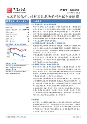 立足高端化学，对标国际龙头的领先试剂制造商