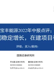 宝丰能源2022年中报点评:营收利润稳定增长,在建项目有序推进