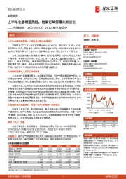 2022年中报点评：上半年业绩增速亮眼，饱满订单保障未来成长