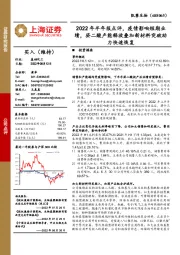 2022年半年报点评，疫情影响短期业绩，癸二酸产能释放叠加新材料突破助力快速恢复