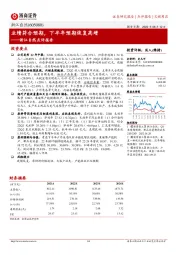 浙江自然点评报告:业绩符合预期,下半年预期恢复高增