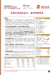 光储业务快速成长,盈利持续恢复
