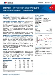 2022半年报点评:小微业务竞争力持续强化,业绩维持高增
