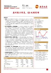 盈利能力恢复,Q3延续高增