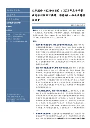 2022年上半年营收与净利润双双高增,静待Q4一体化压铸项目放量