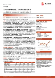 2022年半年报点评：22H1业绩增长强劲，公司核心竞争力稳固