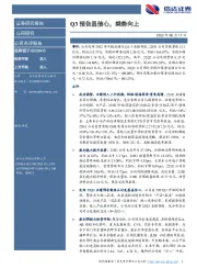 Q3预告显信心,乘势向上