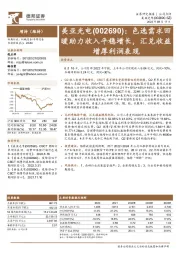 色选需求回暖助力收入平稳增长,汇兑收益增厚利润表现