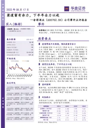 公司事件点评报告：渠道留有余力，下半年全力以赴