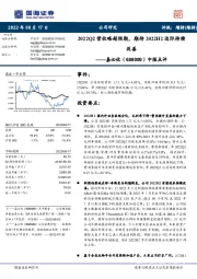 中报点评:2022Q2营收略超预期,期待2022H2边际持续改善