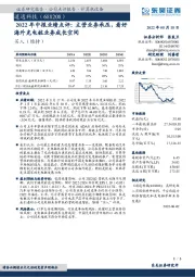 2022年中报业绩点评：主营业务承压，看好海外充电桩业务成长空间